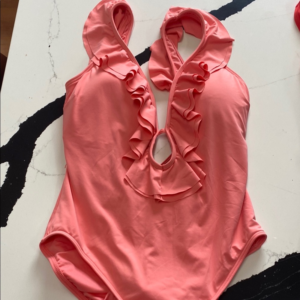 Women's Coral Ruffle Swimsuit